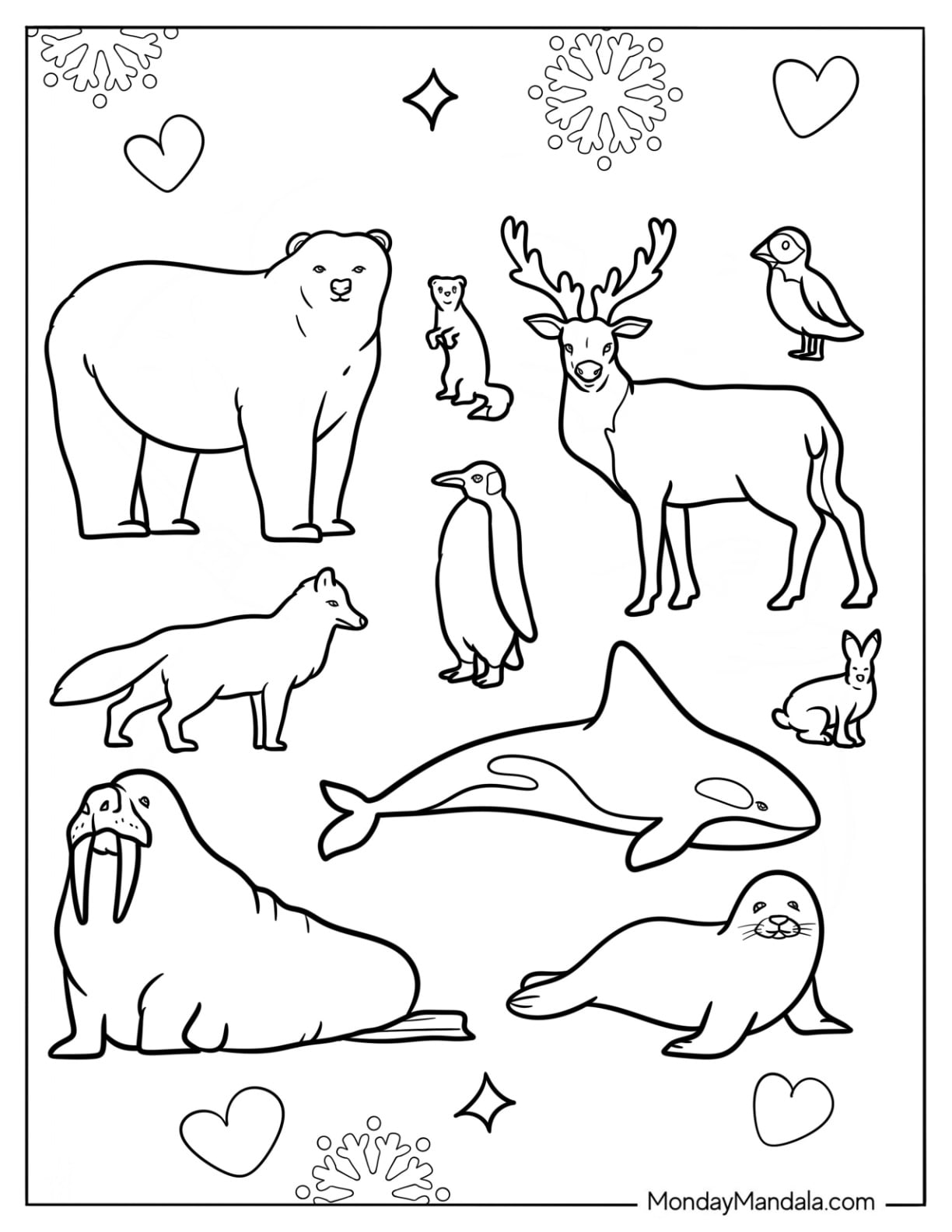 35 arctic animals coloring pages (free pdf printables)